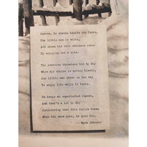 1941‎ "The Art of Living" Print Article - Snowman Winter Poem by Myra Johnson - Picture 2 of 11